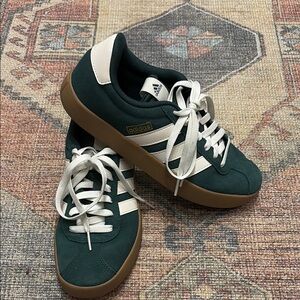 Adidas VL Court Green and White Sneakers